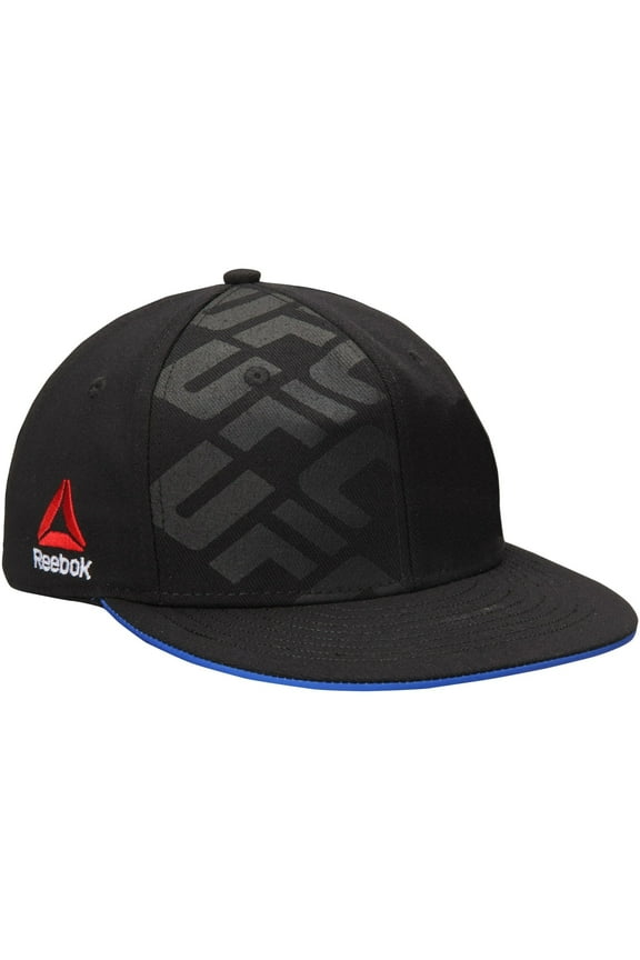 UFC Ultimate Fighting Championship Men's Hat Reebok FlexFit Flat Bill Cap (Large/X-Large, Black/Blue)