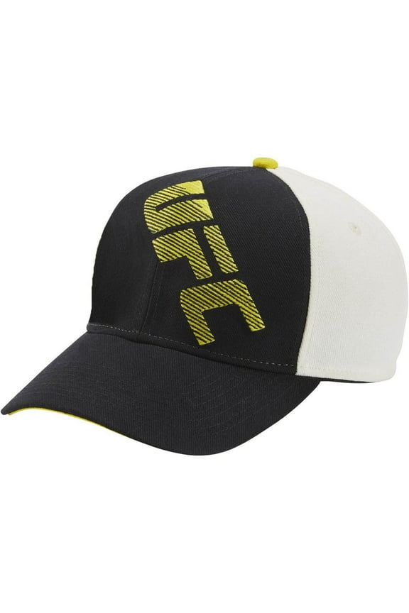 Ultimate Fighting Championship Men's Hat Reebok Structured FlexFit Cap (Small/Medium, Black/Yellow/Cream)