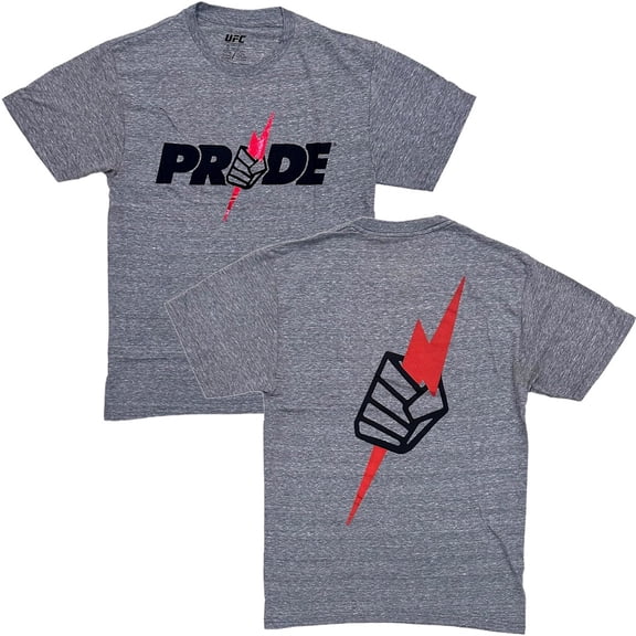 UFC Ultimate Fighting Championship Men's T-Shirt Pride Lightning Genuine Merch Tee (Medium, Charcoal Snow Heather)