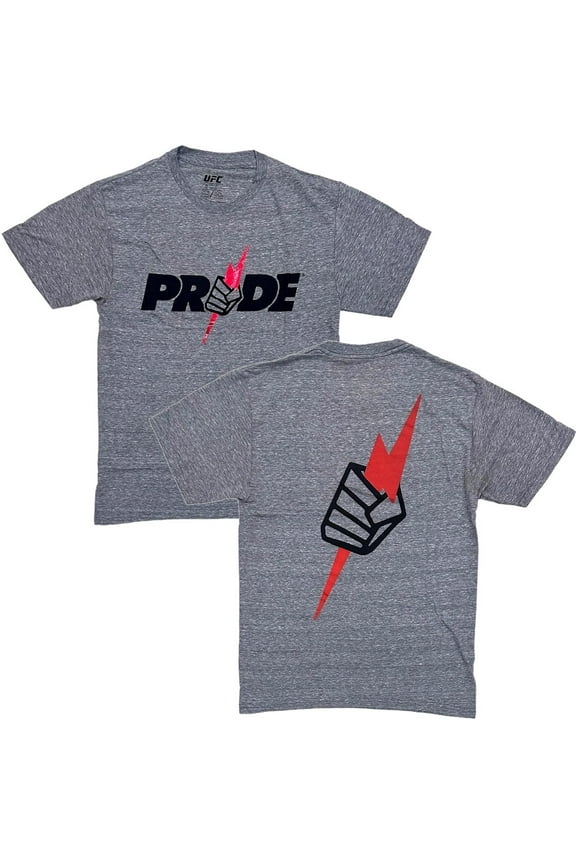Ultimate Fighting Championship Men's T-Shirt Pride Lightning Genuine Merch Tee (Medium, Charcoal Snow Heather)
