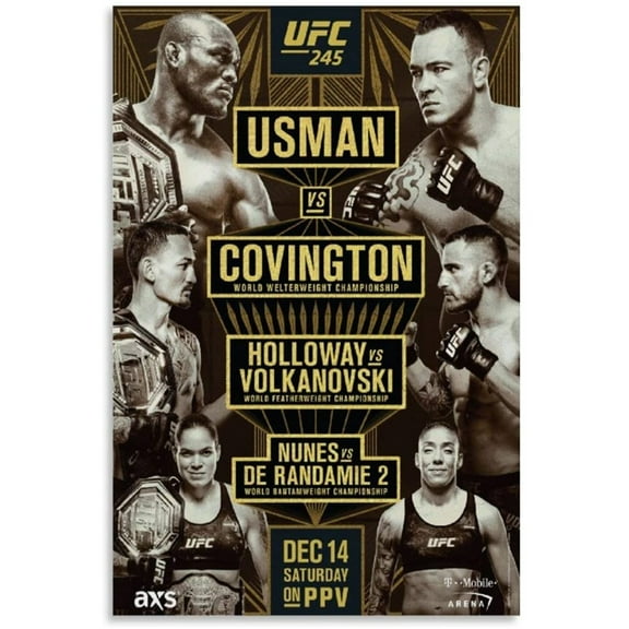 UFC Unisex 245 Dec 14th Saturday Official Poster, Black, One Size