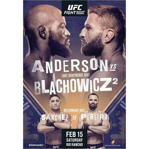 UFC Unisex Fight Night Feb 15 Saturday Official Poster, Multicoloured, One Size