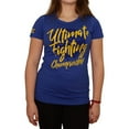 thumbnail image 1 of UFC Womens Brushed Lettering Graphic T-Shirt, Blue, Small, 1 of 2