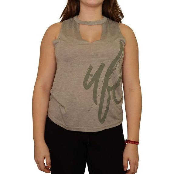 UFC Womens Cut Out Neck Tank Top, Green, Small