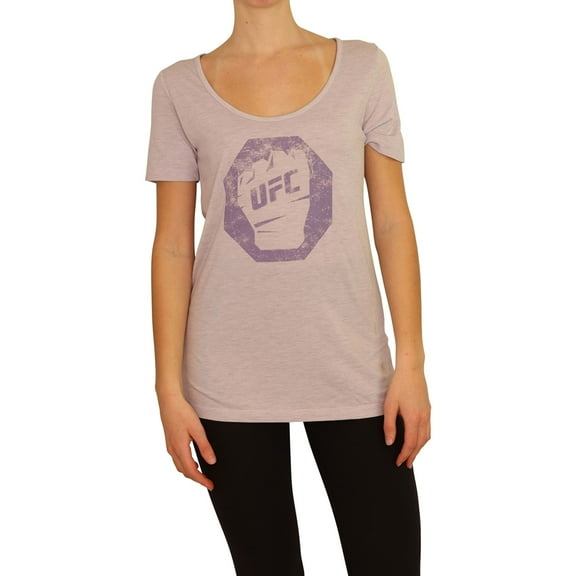 UFC Womens Distressed Logo Graphic T-Shirt, Purple, Small