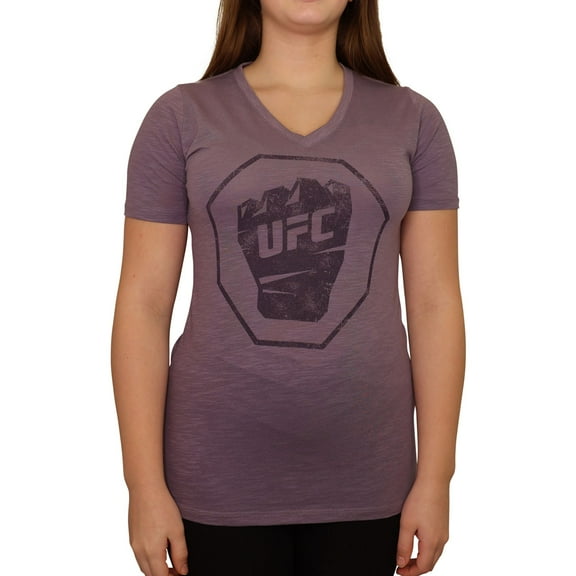 UFC Womens Distressed Logo Graphic T-Shirt, Purple, Small