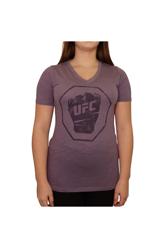 Womens Distressed Logo Graphic T-Shirt, Purple, XX-Large