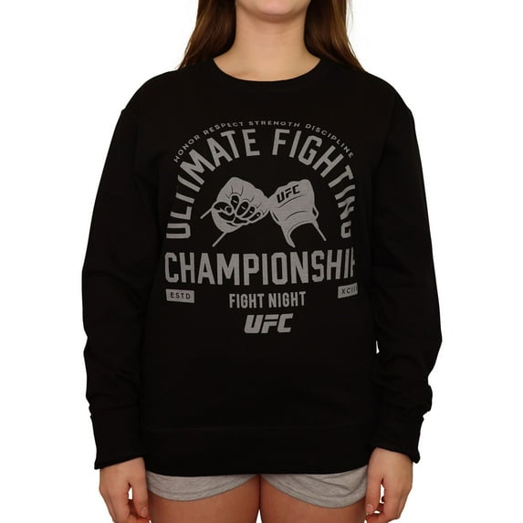 UFC Womens Fight Night Sweatshirt, Black, Medium