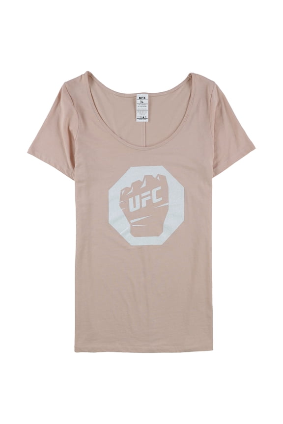 Womens Fist Inside Glitter Logo Graphic T-Shirt, Pink, Medium