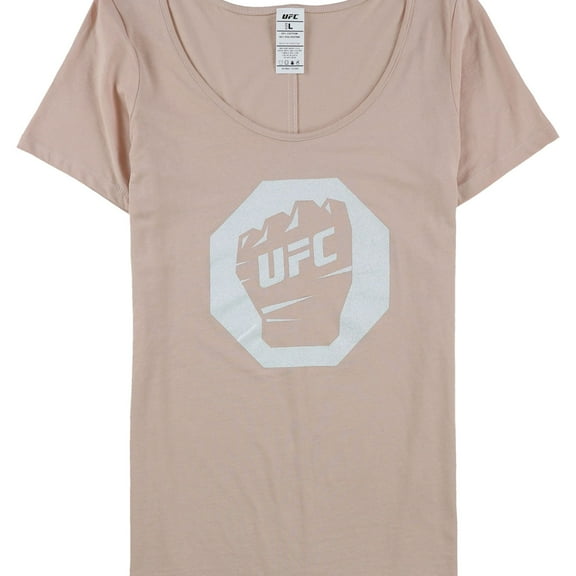 UFC Womens Fist Inside Glitter Logo Graphic T-Shirt, Pink, X-Large