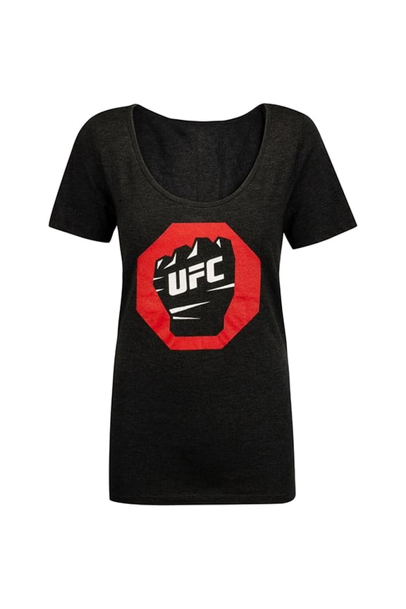 Womens Fist Inside Logo Graphic T-Shirt, Black, X-Large