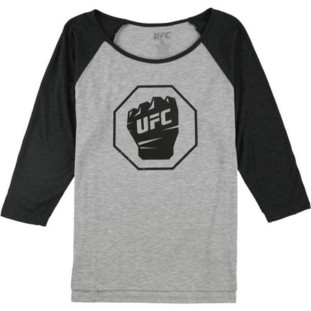 UFC Womens Fist Inside Logo Graphic T-Shirt, Grey, XX-Large