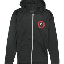 UFC Womens Full Zip Hoodie Sweatshirt, Black, Large