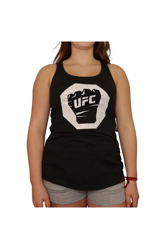 Womens Glitter Fist Tank Top, Black, Small