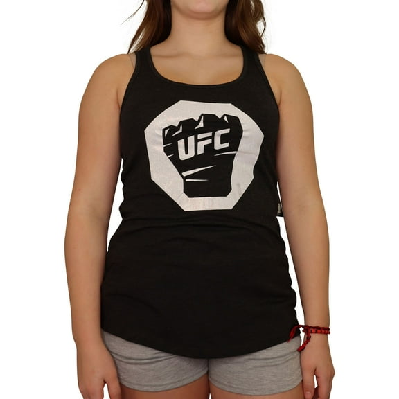 UFC Womens Glitter Fist Tank Top, Black, XX-Large