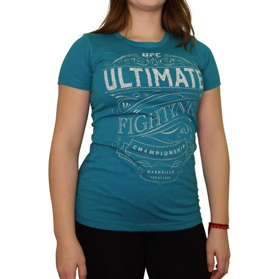 UFC Womens Nashville Tennessee Graphic T-Shirt, Blue, Small