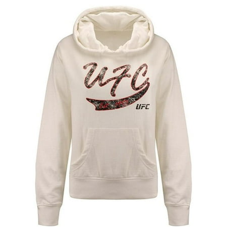 UFC Womens Script Pullover Hoodie Sweatshirt, White, XX-Large