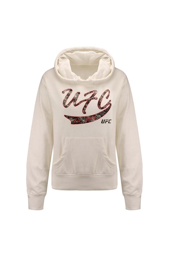 Womens Script Pullover Hoodie Sweatshirt, White, XX-Large