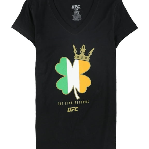 UFC Womens The King Returns Graphic T-Shirt, Black, Medium