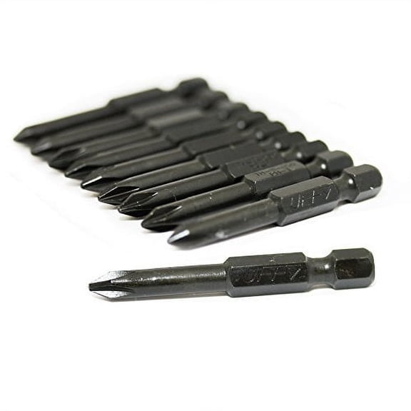 UFFY - 2" Inch Phillips PH # 1 Power Impact Bit 10 pack 1/4 Hex