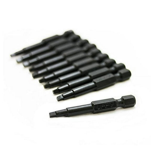 UFFY - 2" Inch Robertson Square SQ # 1 Power Impact Bit 10 pack 1/4 Hex