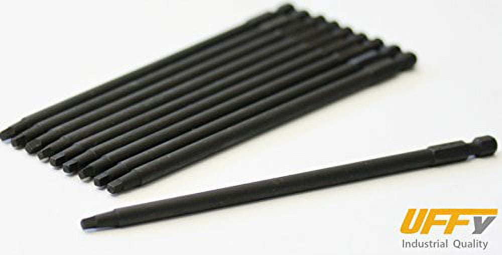 UFFY Robertson SQ #2 Kraft-Schlag-Bits – 10 Stück, 1/4" Sechskant, Gehärtet