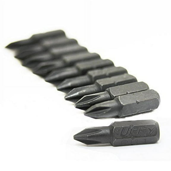 UFFY - Insert 1" Inch Phillips PH # 1 Power Impact Bit 10 pack 1/4 Hex