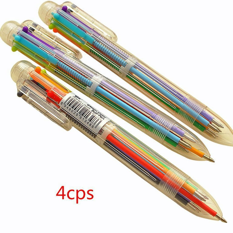 100 Pcs 6 in 1 Multicolor Ballpoint Pen Bulk 0.5 mm 6 Color Retractable  Ballpoint Pen Colorful Ink Pen Party Favors Rainbow Pen for Nurses, Gel Ink