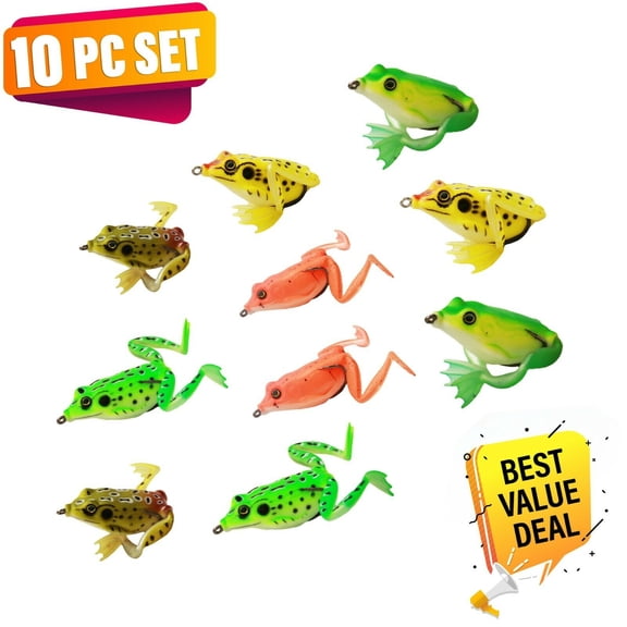 UFISH Bass Fishing Frogs, Soft Frog Lure, Topwater Frog Lure