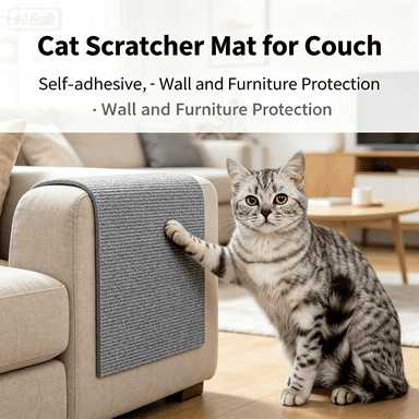 UFIVBIH Cat Scratcher Mat, Self-Adhesive Scratch Shield for Couch and Wall Protection, DIY Trimmable Couch Protector