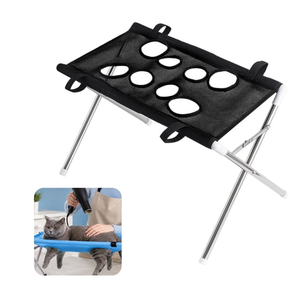 UFIVBIH Detachable Stainless Steel Pet Grooming Hammock, Foldable Pet Bathing Sling Table for Dogs & Cats Grooming, Nail Trimming, Bathing