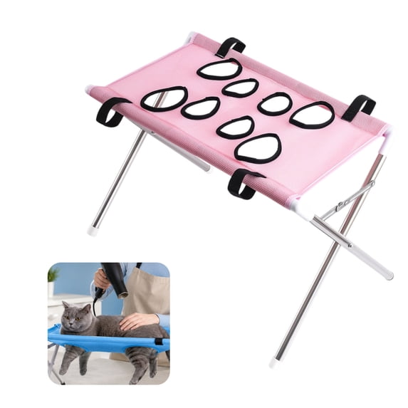 UFIVBIH Detachable Stainless Steel Pet Grooming Hammock, Foldable Pet Bathing Sling Table for Dogs & Cats Grooming, Nail Trimming, Bathing