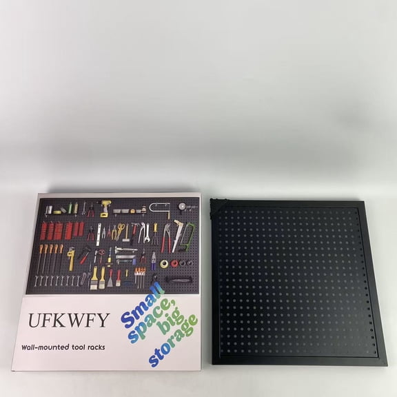 UFKWFY Wall-mounted tool racks,Black Pegboard Wall Organizer, 40X40 for Garage Storage, Storage Bins, Tool Panel Organizer
