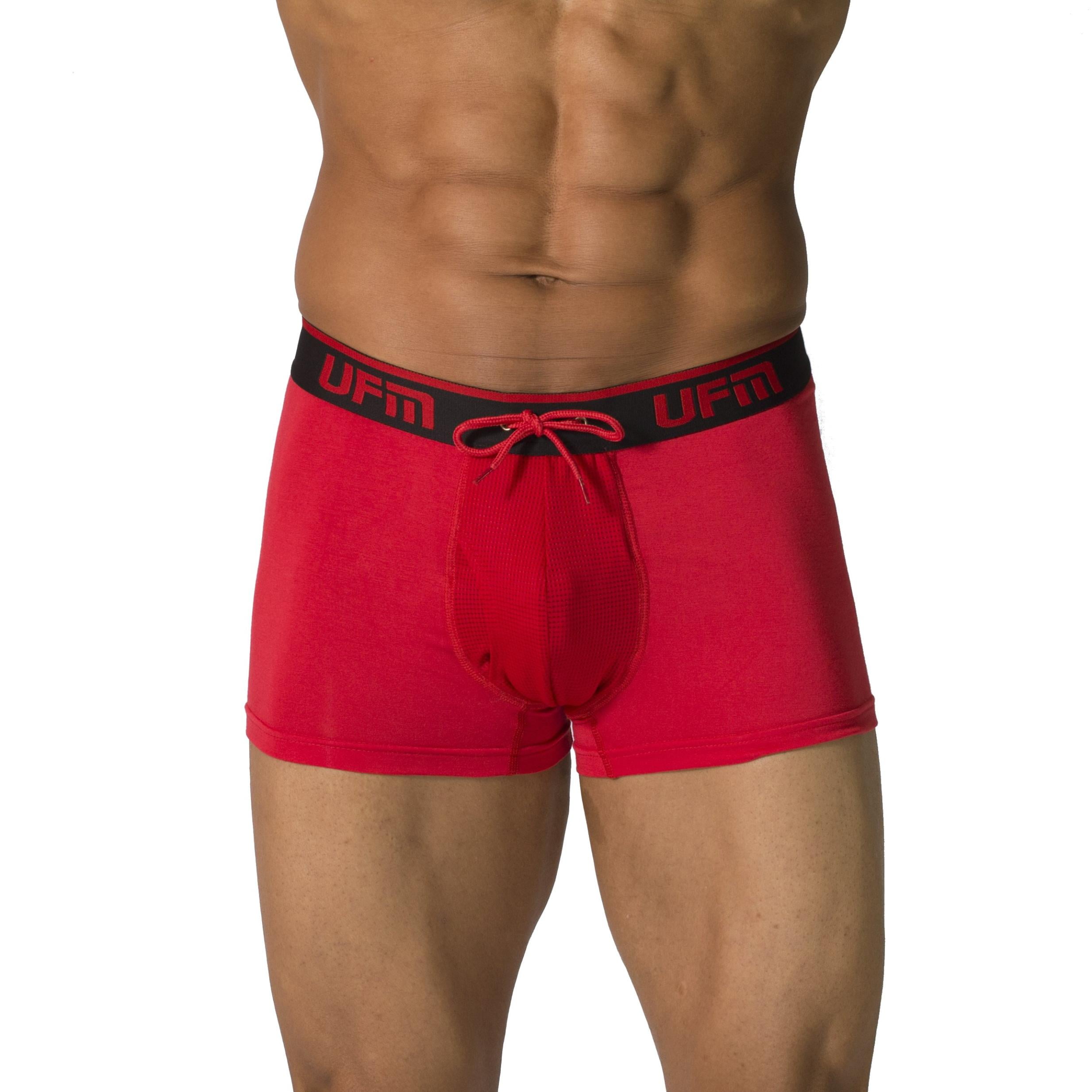 Men's Bamboo Cotton Elastane Mesh Brief with Ultrasoft Waistband and Stay  Dry Treatment - Red Multi Melange