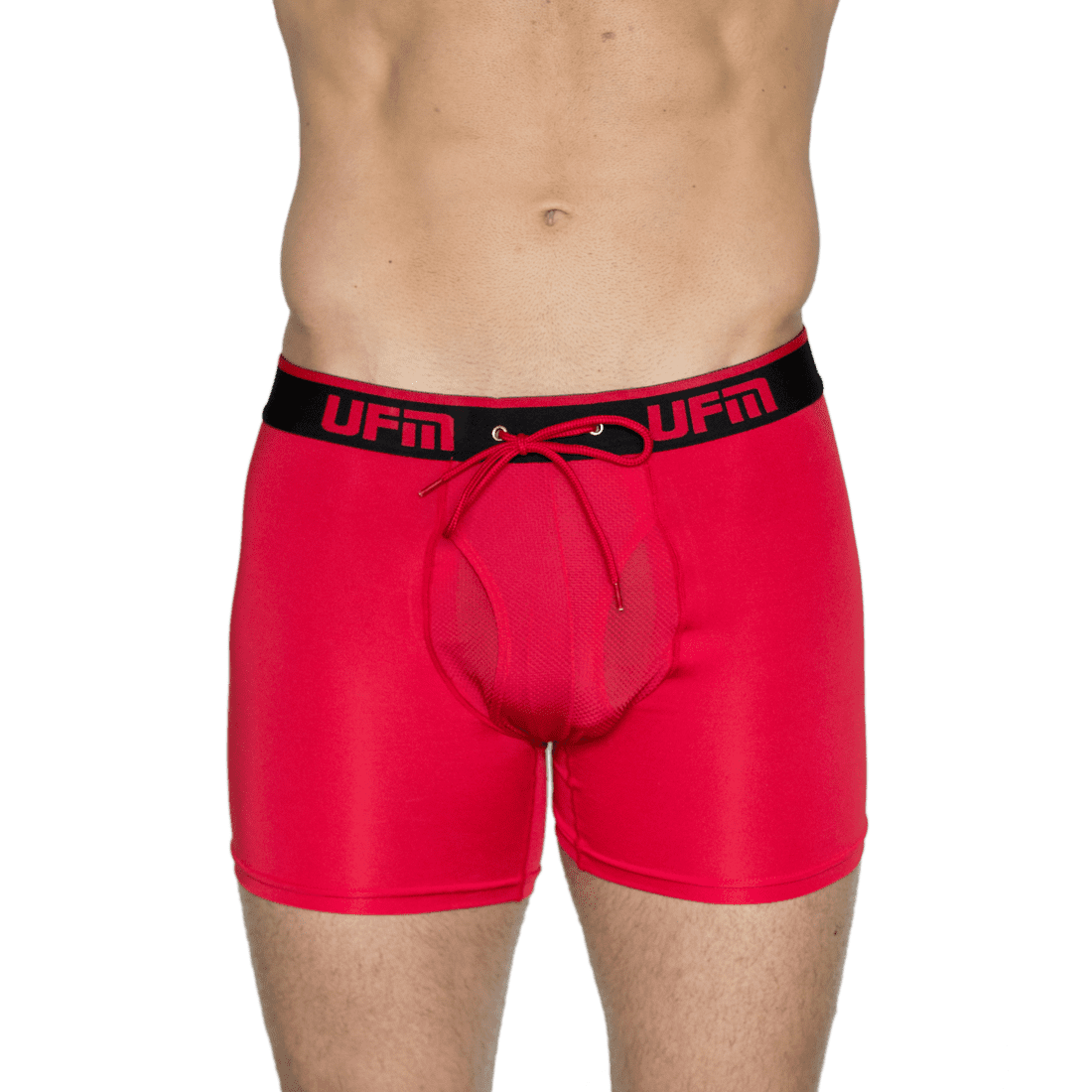 UFM Men's Polyester Trunk w/Patented Adjustable Support Pouch Underwear for  Men Gray 38 