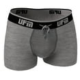 thumbnail image 1 of UFM Mens Bamboo/Spandex 3 inch Inseam Trunk featuring UFM's Exclusive Patented Adjustable Support Pouch, Regular Support, Gray, 28-30 waist, 1 of 3