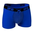 thumbnail image 1 of UFM Mens Bamboo/Spandex 3 inch Inseam Trunk featuring UFM's Exclusive Patented Adjustable Support Pouch, Regular Support, Royal Blue, 48-50 waist, 1 of 3