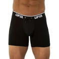 thumbnail image 1 of UFM Mens Bamboo/Spandex 6 inch Inseam Boxer Brief Featuring UFM's Exclusive Patented Adjustable Support Pouch, Regular Support, Black, 36-38 Waist, 1 of 7