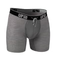 thumbnail image 1 of UFM Mens Bamboo/Spandex 6 inch Inseam Boxer Brief Featuring UFM's Exclusive Patented Adjustable Support Pouch, Regular Support, Gray, 56-58 Waist, 1 of 3