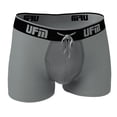 thumbnail image 1 of UFM Mens Polyester/Spandex 3 inch Inseam Trunk featuring UFM's Exclusive Patented Adjustable Support Pouch, Regular Support, Gray, 28-30 waist, 1 of 3