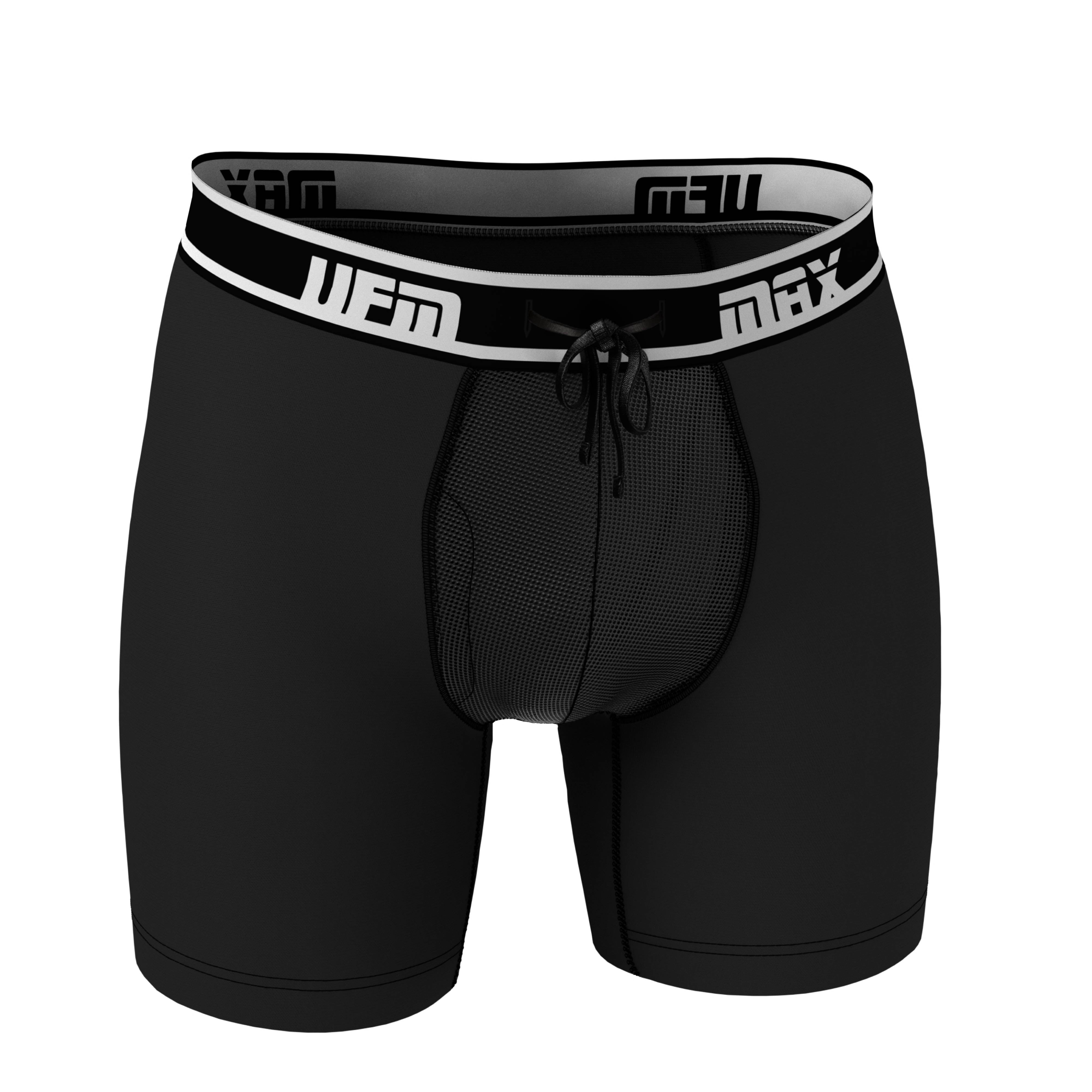UFM Mens Underwear, 6 Inch Inseam Poly-Spandex Mens Boxer Briefs