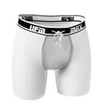 thumbnail image 1 of UFM Mens Polyester/Spandex 6 inch Inseam Boxer Brief Featuring UFM's Exclusive Patented Adjustable Support Pouch, Max Support, White, 36-38 Waist, 1 of 3