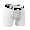 thumbnail image 1 of UFM Mens Underwear, 6 Inch Inseam Poly-Spandex Mens Boxer Briefs, Adjustable REG Support Pouch Mens Boxers, 56-58(5XL) Waist, White, 1 of 3