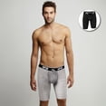thumbnail image 1 of UFM Mens Underwear, 9 Inch Inseam Bamboo-Spandex Mens Boxer Briefs, Adjustable REG Support Pouch Mens Boxers, 36-38(L) Waist, Gray, 1 of 5