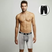 UFM Mens Underwear, 9 Inch Inseam Bamboo-Spandex Mens Boxer Briefs, Adjustable REG Support Pouch Mens Boxers, 36-38(L) Waist, Gray