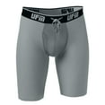 thumbnail image 1 of UFM Mens Underwear, 9 Inch Inseam Poly-Spandex Mens Boxer Briefs, Adjustable REG Support Pouch Mens Boxers, 24-26(XS) Waist, Gray, 1 of 3