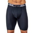 thumbnail image 1 of UFM Mens Underwear, 9 Inch Inseam Poly-Spandex Mens Boxer Briefs, Adjustable REG Support Pouch Mens Boxers, 32-34(M) Waist, Black, 1 of 3