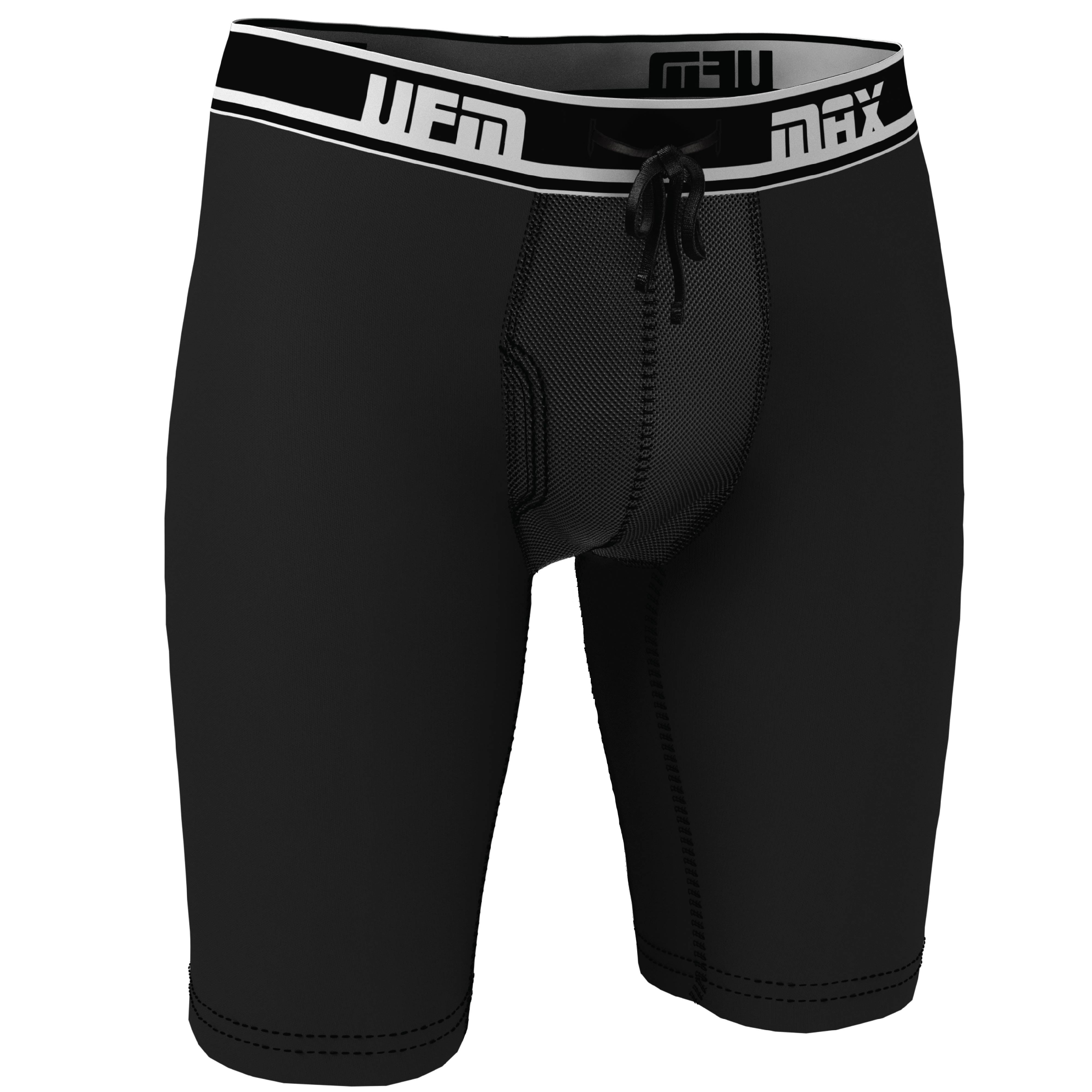 UFM Mens Underwear, 9 Inch Inseam Poly-Spandex Mens Boxer Briefs