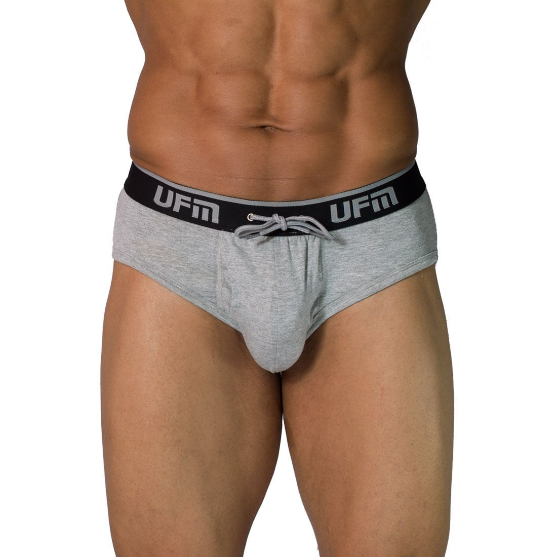 UFM Mens Underwear, Polyester-Spandex Mens Briefs, Regular and Adjustable  Support Pouch Men Underwear, 28-30 waist, Gray 