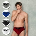 thumbnail image 1 of UFM Mens Underwear, Polyester-Spandex Mens Briefs, Regular and Adjustable Support Pouch Men Underwear, 52-54 waist, Red, 1 of 5